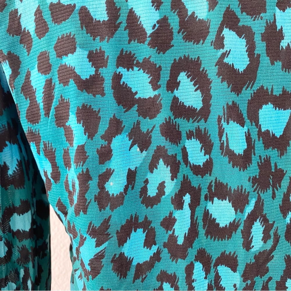 DIANE VON FURSTENBERG Blue Leopard Gladys Top - Picture 6 of 7